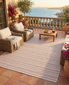 Seaside Stripes Collection Area Rug -  Boardwalk (Red) Rectangle Red  lifestyle 21