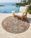 Patio Heritage Collection Area Rug -  Oasis Round Multi  lifestyle 78