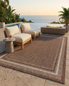 Terrace Fringe Collection Area Rug - Veranda (Brown) Rectangle Brown  lifestyle 23