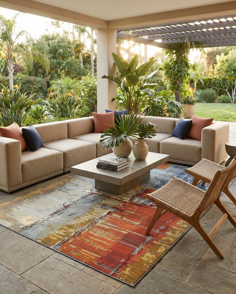 Urban Terrace Collection Area Rug -  Arbour Rectangle Multi  lifestyle 18