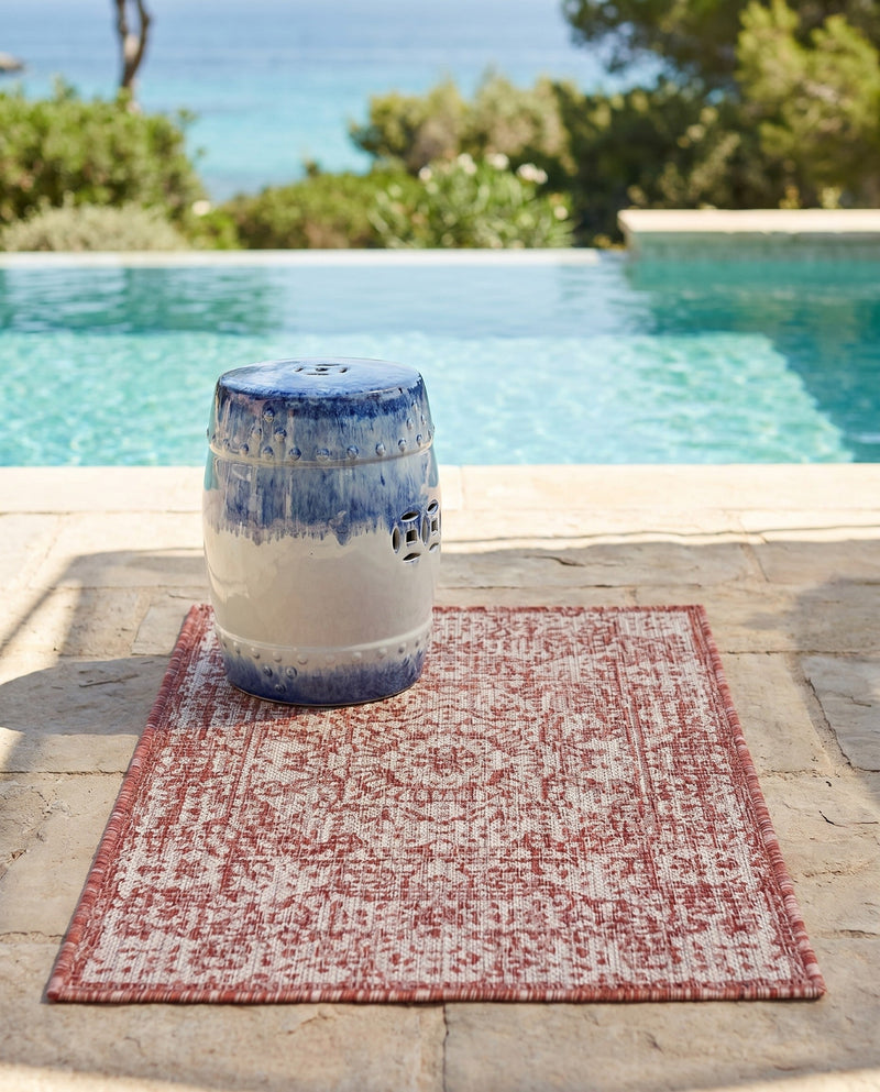 Patio Heritage Collection Area Rug - Savannah (Rust Red) Rectangle Rust Red  lifestyle 23