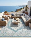 Patio Heritage Collection Area Rug -  Augusta (Aqua) Rectangle Aqua  lifestyle 19
