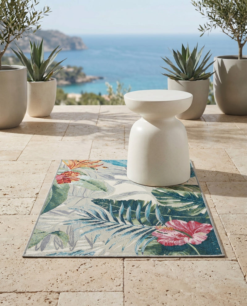 Seaside Blooms Collection Area Rug -  Paradise Rectangle Multi  lifestyle 45