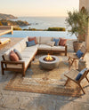 Patio Heritage Collection Area Rug -  Pergola Rectangle Blue and Light Brown  lifestyle 35