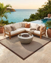 Terrace Fringe Collection Area Rug - Oceanside Rectangle Brown  lifestyle 52