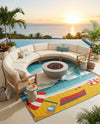 Seaside Haven Rugs Collection Area Rug -  Dockside Square Multi  lifestyle 78