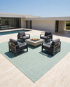 Jill Zarin Sedona Oasis Outdoor Collection Area Rug - Coconino (Palm Green) Square Palm Green  lifestyle 47