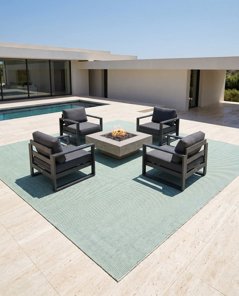 Jill Zarin Sedona Oasis Outdoor Collection Area Rug - Coconino (Palm Green) Square Palm Green  lifestyle 47