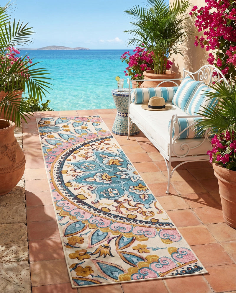 Patio Heritage Collection Area Rug - Tuscany Runner Multi  lifestyle 53