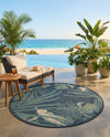 Coastal Terrace Collection Area Rug -  Anchor Round Navy Blue  lifestyle 66