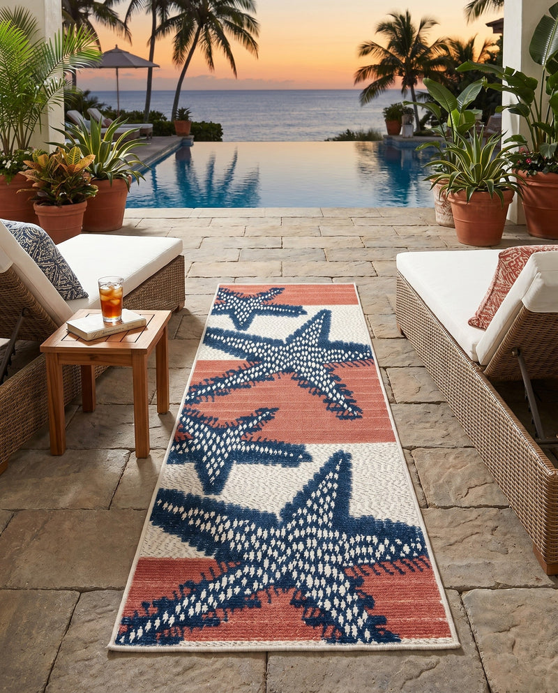 Caribbean Terrace Collection Area Rug -  Curacao Runner Ivory  lifestyle 37