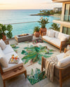 Seaside Blooms Collection Area Rug -  Fern Rectangle Multi  lifestyle 43