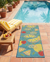 Coastal Terrace Collection Area Rug -  Cove Runner Blue  lifestyle 71