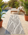Seaside Blooms Collection Area Rug -  Evergreen (Charcoal Ivory) Runner Charcoal Ivory  lifestyle 23