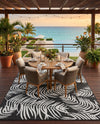 Seaside Blooms Collection Area Rug - Verdure (Charcoal) Rectangle Charcoal  lifestyle 22