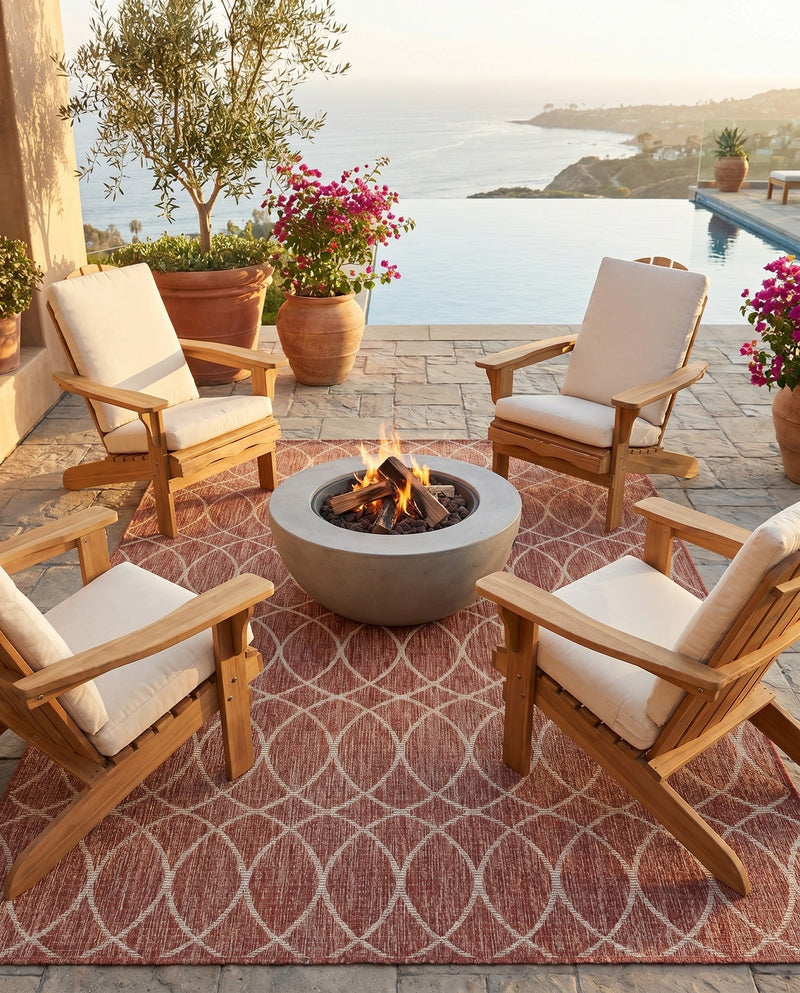 Savannah Pergola Collection Area Rug -  Pavilion (Rust Red) Rectangle Rust Red  lifestyle 10