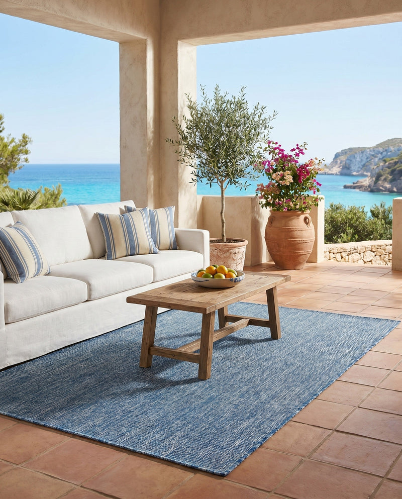 Seaside Serenity Collection Area Rug - Veranda (Blue) Rectangle Blue  lifestyle 18