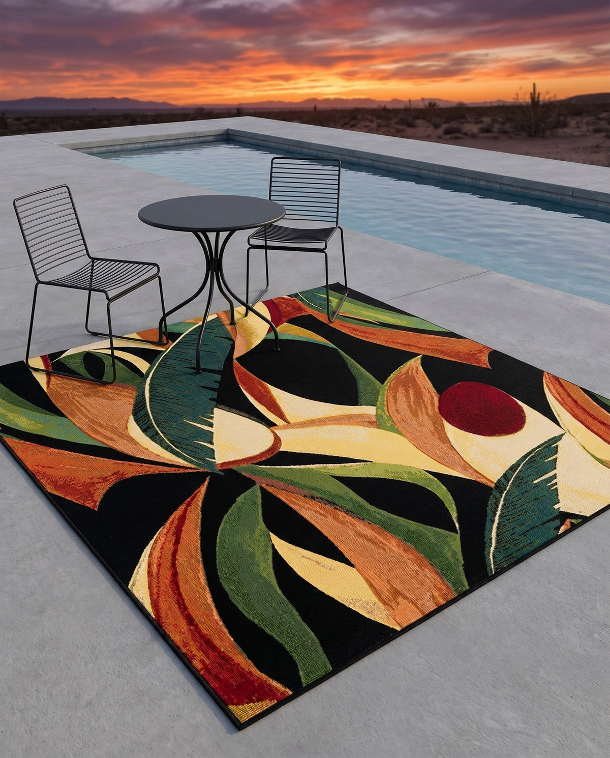 Seaside Blooms Collection Area Rug -  Tivoli Square Multi  lifestyle 88