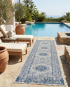 Patio Heritage Collection Area Rug -  Lafayette (Blue) Runner Blue  lifestyle 54