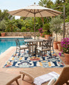 Caribbean Terrace Collection Area Rug -  Dominica Rectangle Ivory  lifestyle 8