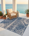 Desert Nomad Terrace Collection Area Rug - Sahara (Blue) Square Blue  lifestyle 19