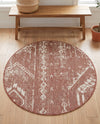 Desert Nomad Terrace Collection Area Rug - Sahara (Rust Red) Round Rust Red  lifestyle 18