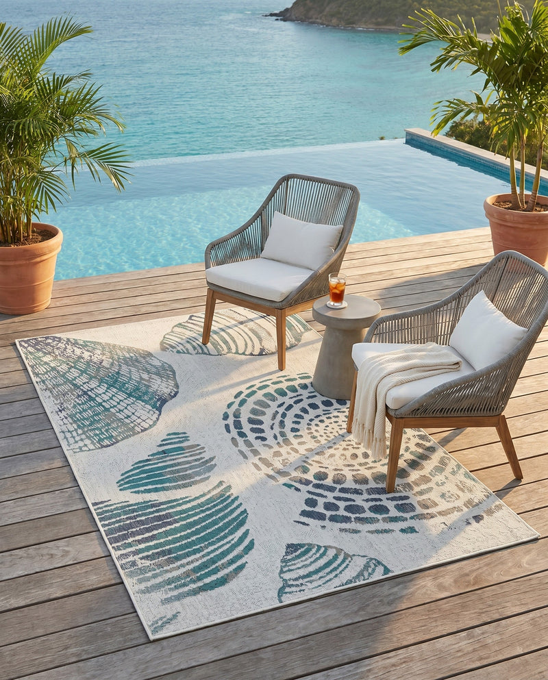 Seaside Haven Rugs Collection Area Rug -  Saltwater Rectangle Ivory  lifestyle 32