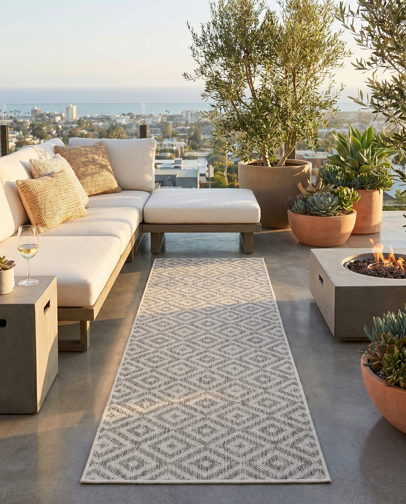 Urban Oasis Rugs Collection Area Rug -  Rooftop (Light Gray) Runner Light Gray  lifestyle 52