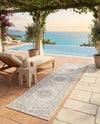 Patio Heritage Collection Area Rug -  Lafayette (Gray) Runner Gray  lifestyle 48
