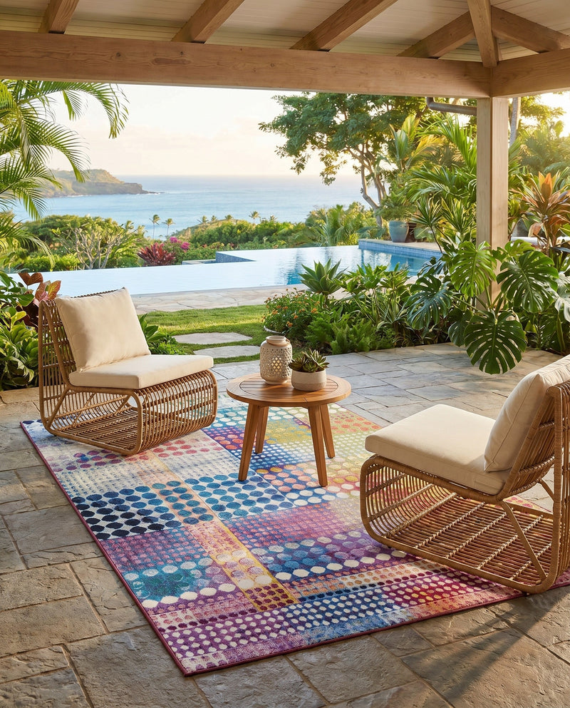 Urban Terrace Collection Area Rug -  Atrium Rectangle Multi  lifestyle 17