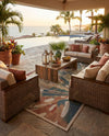 Coastal Terrace Collection Area Rug -  Wavecrest Rectangle Multi  lifestyle 28
