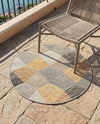 Urban Terrace Collection Area Rug - Metropolis Round Gray  lifestyle 73