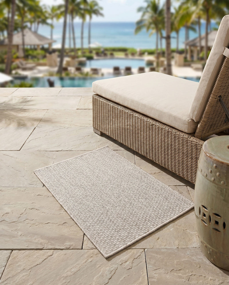 Seaside Serenity Collection Area Rug - Veranda (Light Gray) Rectangle Light Gray  lifestyle 48