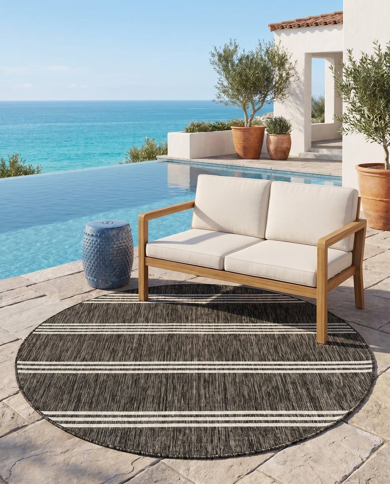 Urban Oasis Rugs Collection Area Rug -  District (Charcoal) Round Charcoal  lifestyle 43