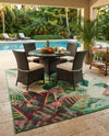 Seaside Blooms Collection Area Rug -  Fern Rectangle Multi  lifestyle 36