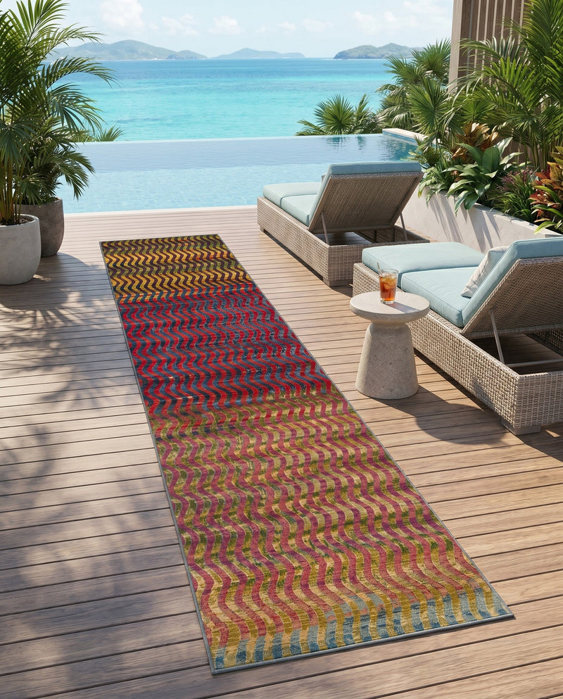 Urban Terrace Collection Area Rug -  Walkway Runner Multi  lifestyle 62