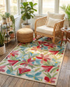 Outdoor Marrakesh Collection Area Rug -  Midelt Rectangle Multi  lifestyle 14