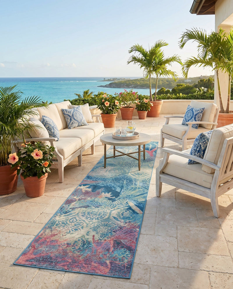 Seaside Haven Rugs Collection Area Rug - Marina Runner Multi  lifestyle 46
