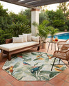 Seaside Blooms Collection Area Rug -  Tropic Octagon Multi  lifestyle 39
