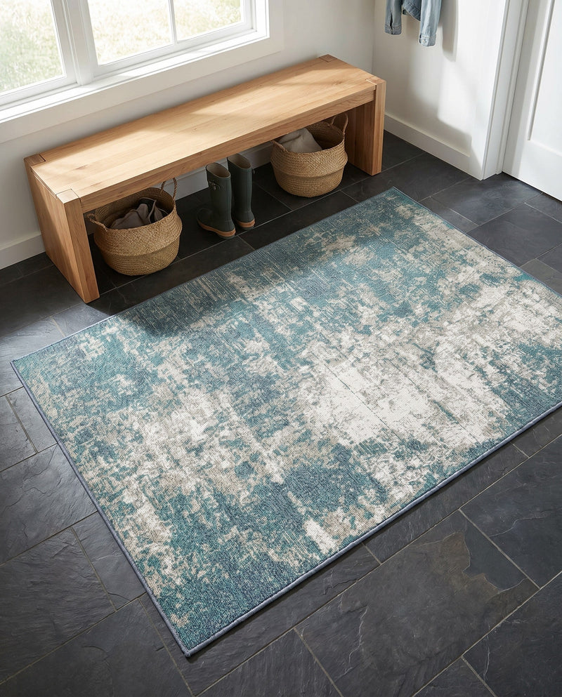 Seaside Haven Rugs Collection Area Rug -  Schooner Rectangle Blue  lifestyle 12