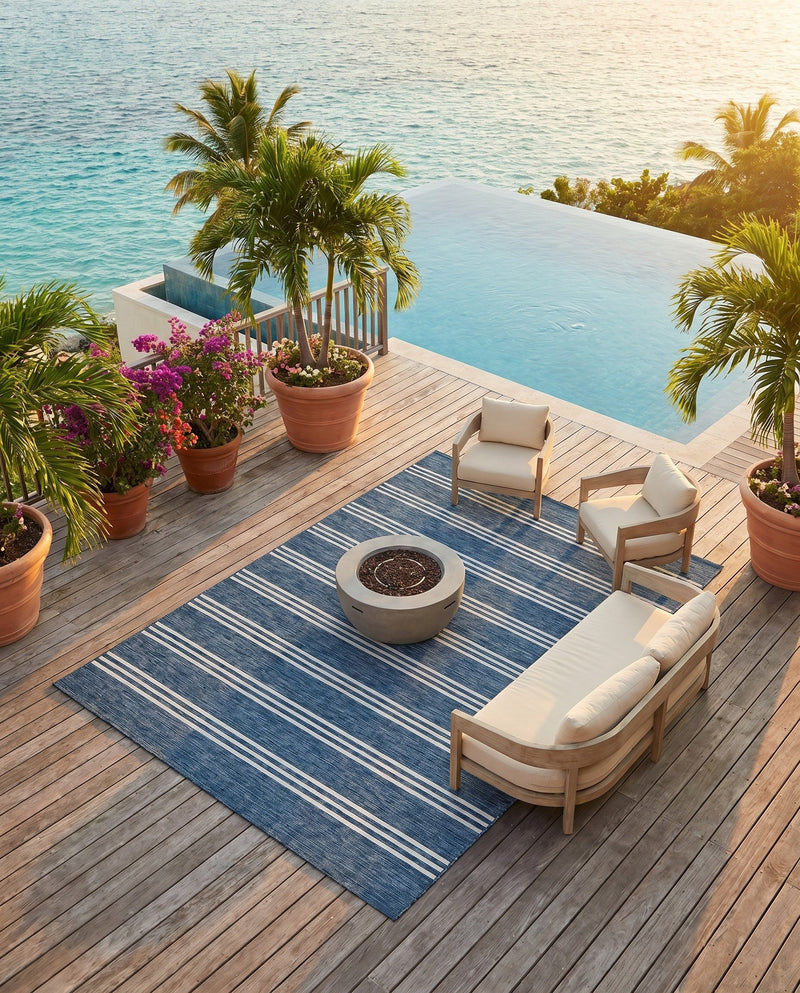 Urban Oasis Rugs Collection Area Rug -  District (Blue) Rectangle Blue  lifestyle 12
