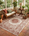 Patio Heritage Collection Area Rug -  Lafayette (Rust Red) Rectangle Rust Red  lifestyle 20