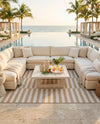 Seaside Stripes Collection Area Rug - Cabana (Taupe) Rectangle Taupe  lifestyle 46