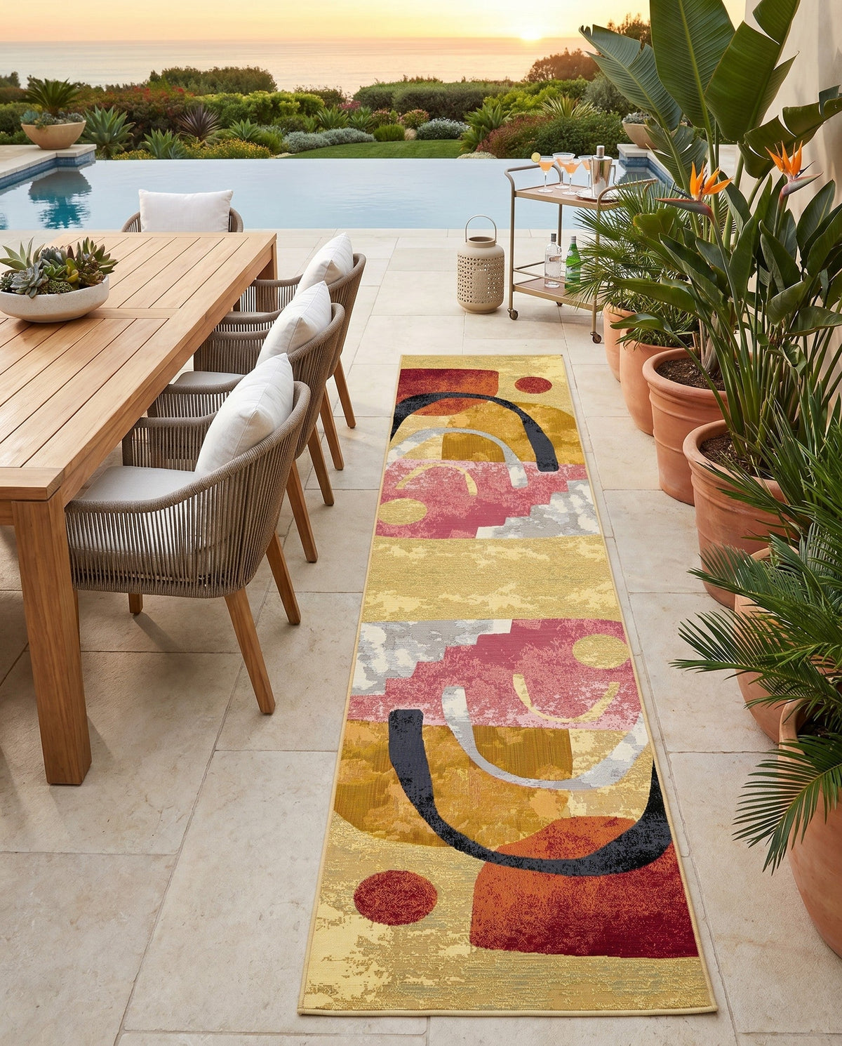 Urban Terrace Collection Area Rug -  Skyline Runner Multi  lifestyle 82