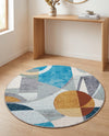 Urban Terrace Collection Area Rug -  Loggia Round Multi  lifestyle 48