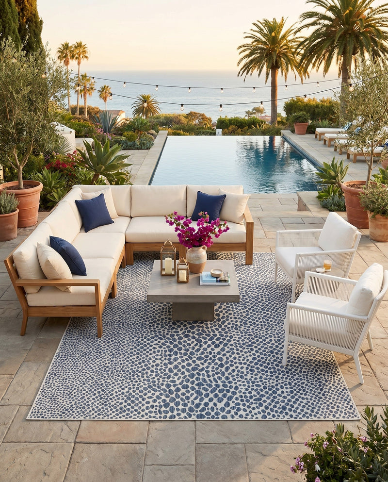 Urban Oasis Rugs Collection Area Rug -  Terrace (Blue) Rectangle Blue  lifestyle 9