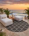 Savannah Pergola Collection Area Rug - Arbor (Black) Round Black  lifestyle 76