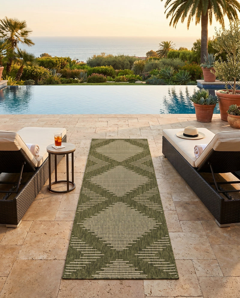 Urban Terrace Collection Area Rug -  Chelsea (Green) Runner Green  lifestyle 40