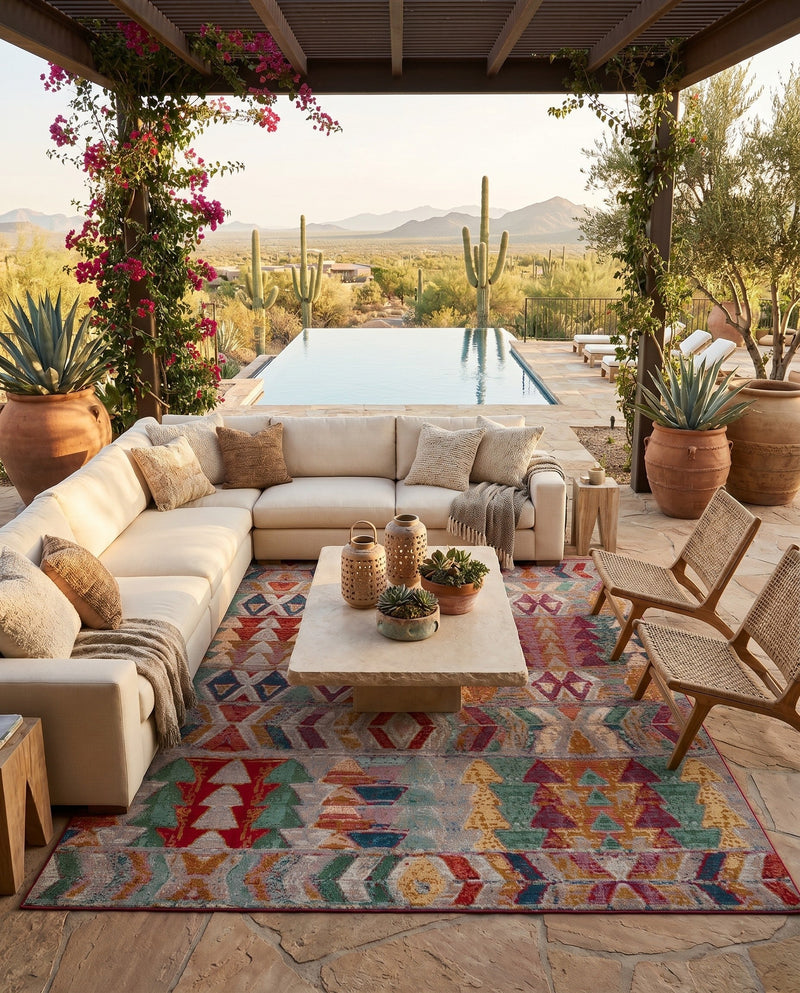 Urban Terrace Collection Area Rug -  Arcade Rectangle Multi  lifestyle 32
