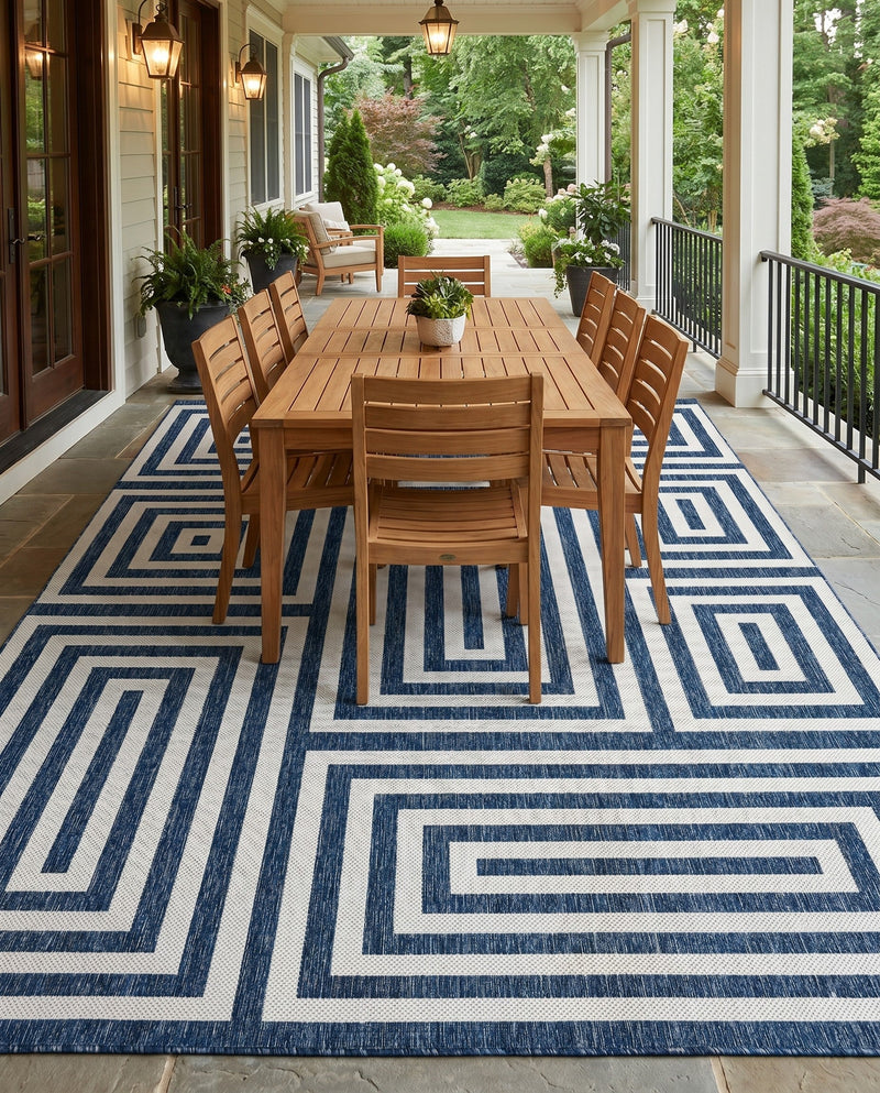 Urban Terrace Collection Area Rug -  Flatiron Rectangle Blue  lifestyle 44